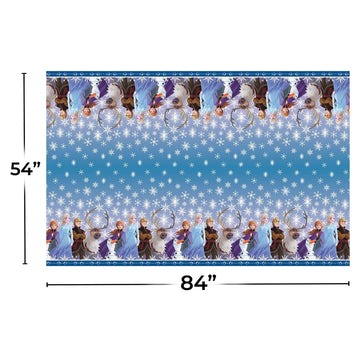 Disney Frozen 2 Rectangular Plastic Table Cover - 54" x 84" (1 Pc.) - Stunning Rectangular Plastic Table Cover, Featuring Elsa & Anna