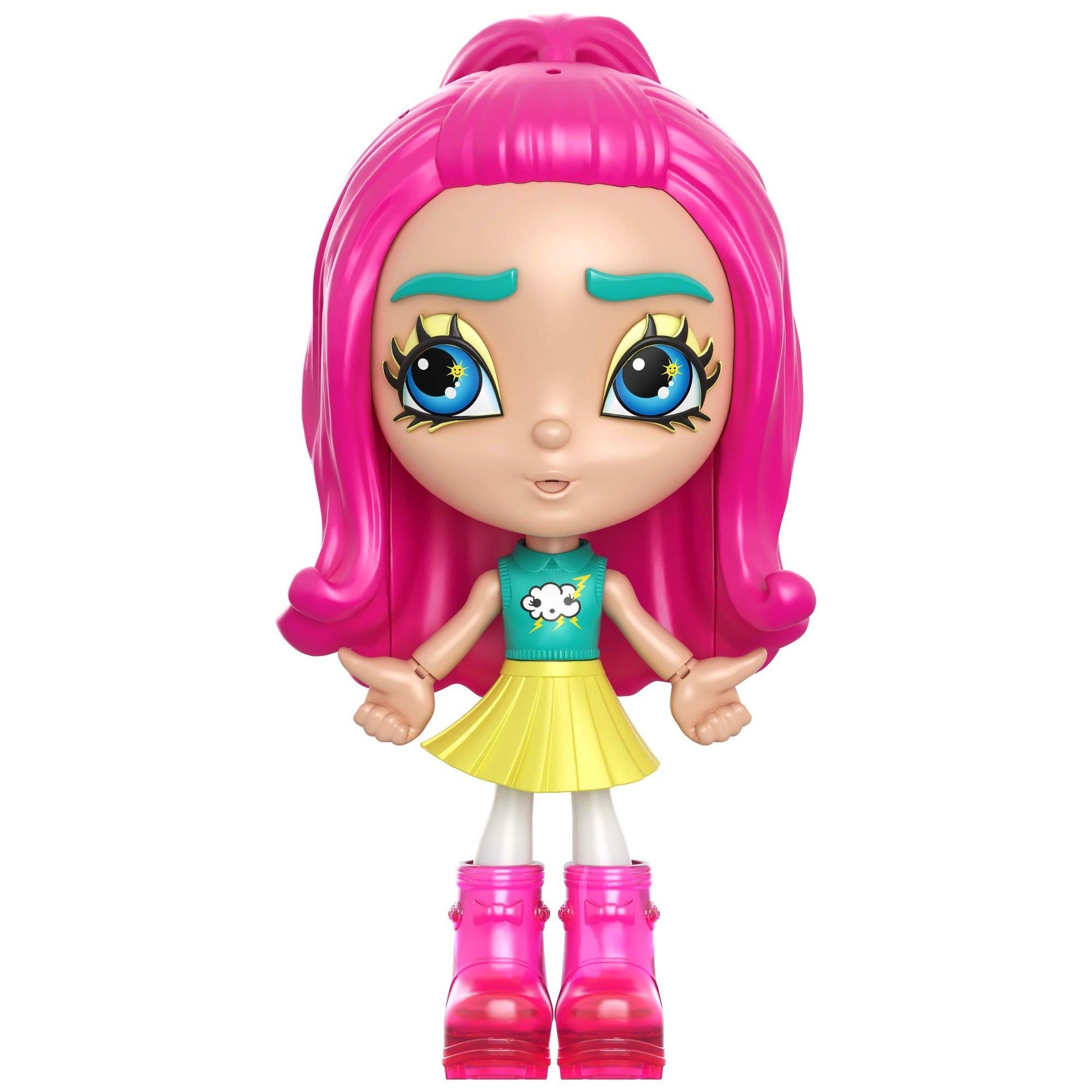 Mattel Lotta Looks Doll with 10+ Plug and Play Pieces, 100+ Looks in a Fun Rain or Shine Weather Theme