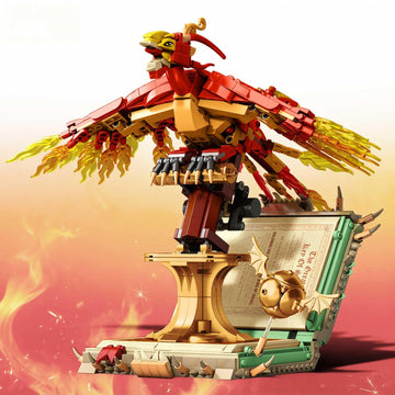 1252PCS Moc Fire Phoenix with Book Building Block Set for Adults, NO Compatible with Lego Magic Phoenix, STEM Bird Toy Collection Model Gift for Kids