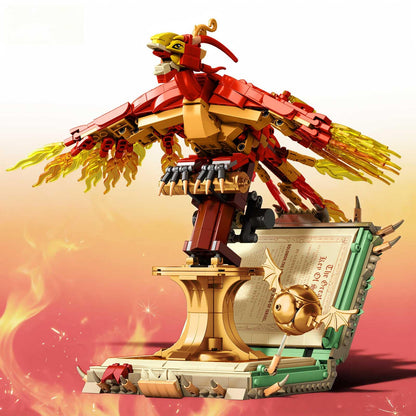1252PCS Moc Fire Phoenix with Book Building Block Set for Adults, NO Compatible with Lego Magic Phoenix, STEM Bird Toy Collection Model Gift for Kids