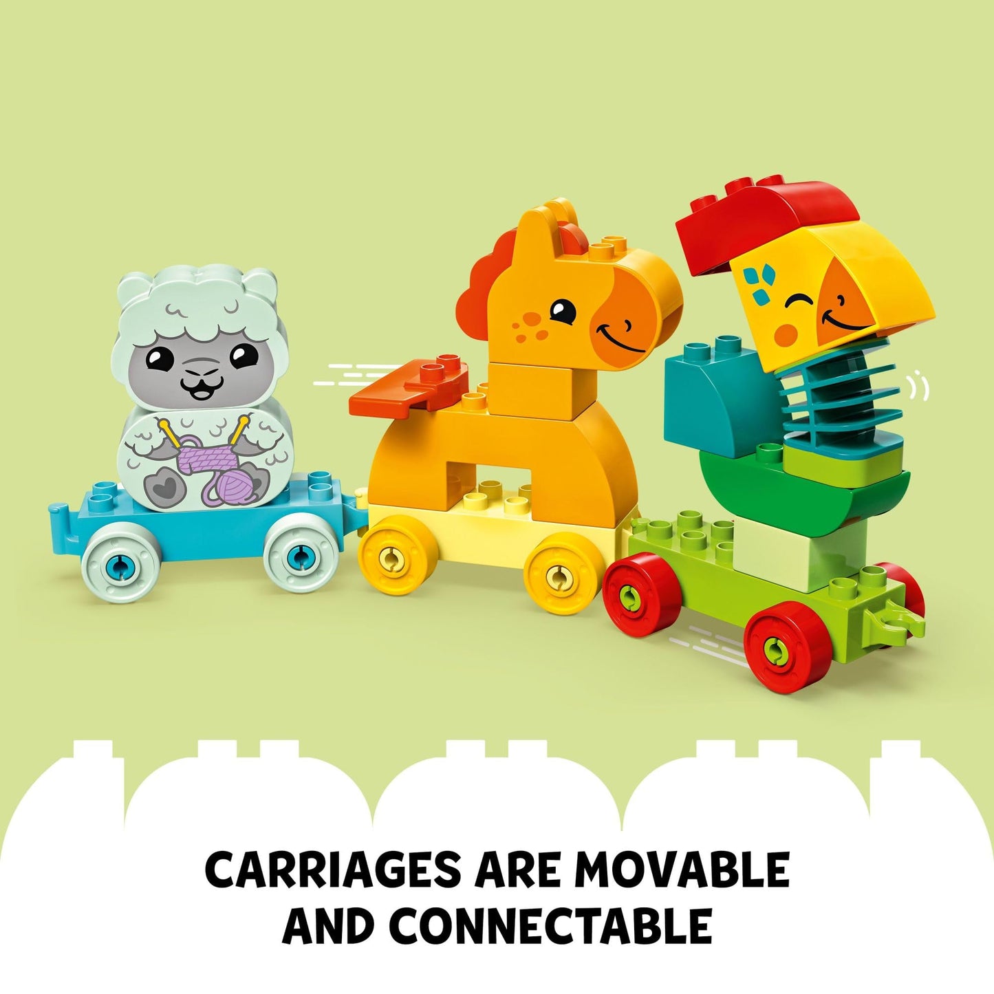 LEGO DUPLO My First Animal Train Building Set and Horse Toy, Educational Toy for Toddlers Ages 1-3 with 4 Animal Figures, Creative Nature Birthday