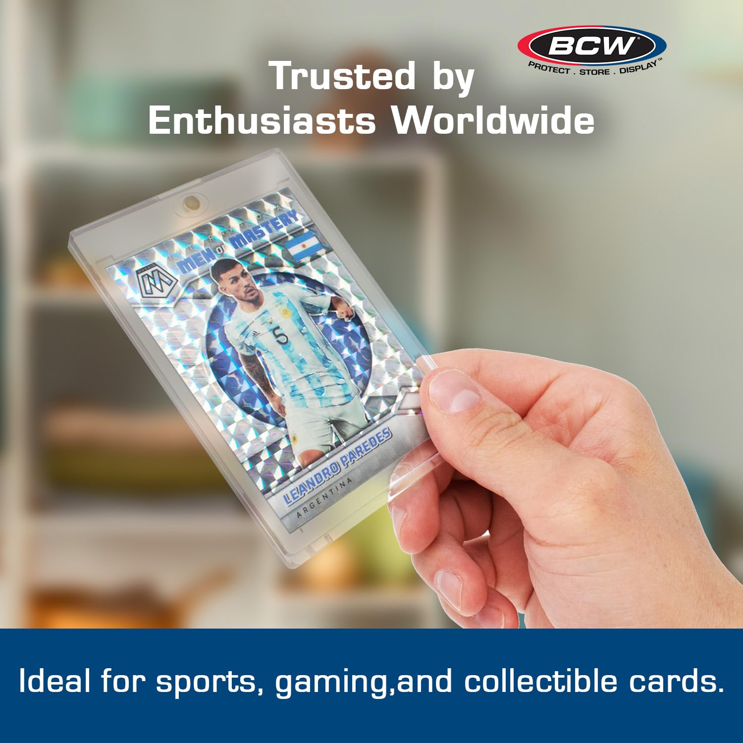 BCW Magnetic Card Holder - 35 PT Thickness - 10 Pack | Protective Display Card Case with Secure Gold Magnet Closure | UV Protection, Quick Access
