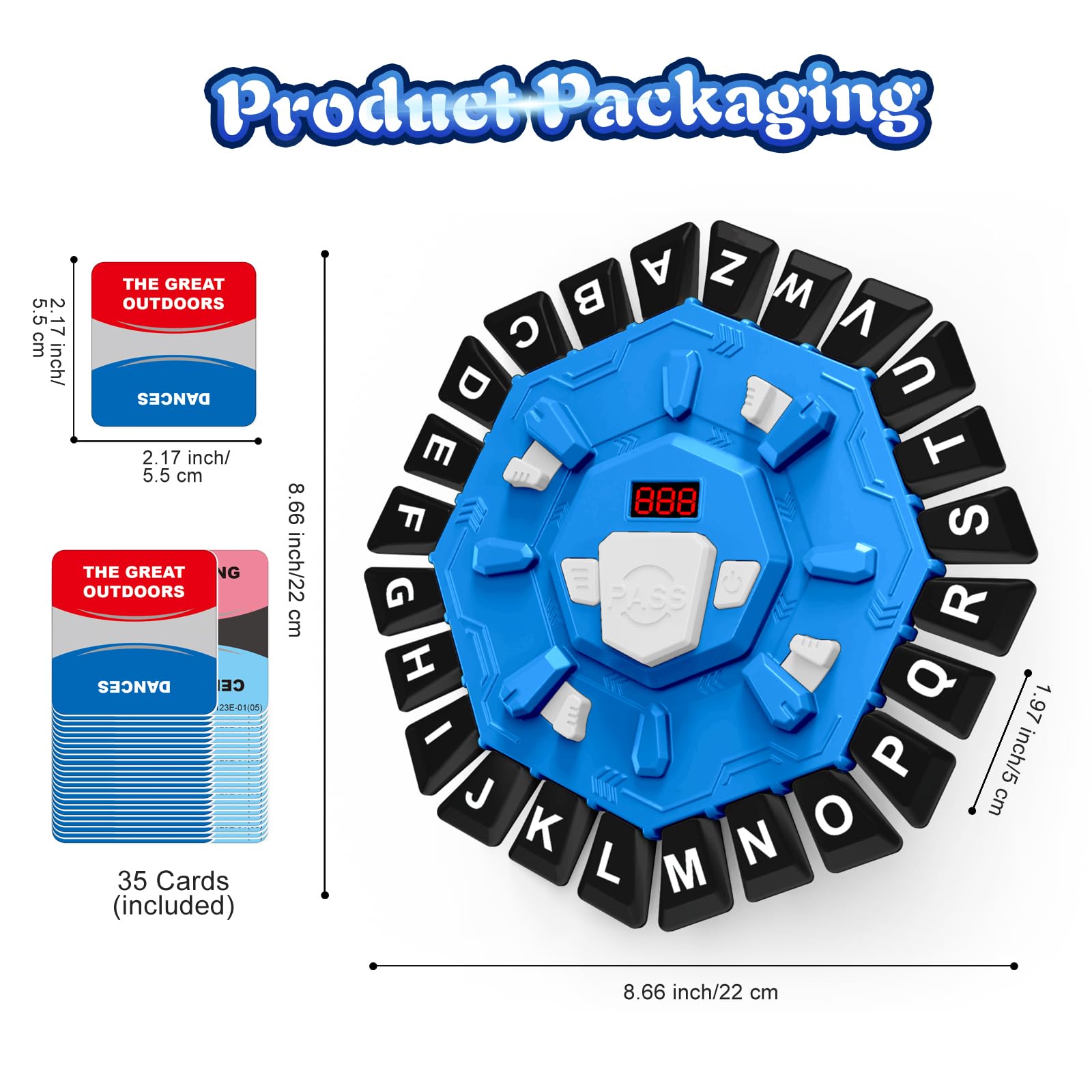 Hydrathy Family Board Word Games for Kids & Adults with Display Timer, Fast Paced 24-Letter Learning Party Card Game with 2 Modes & 220 Topics, Kids