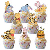 48CS Cute Bear Cupcake Toppers For Birthday Party Cupcake Decorations Baby Shower Supplies