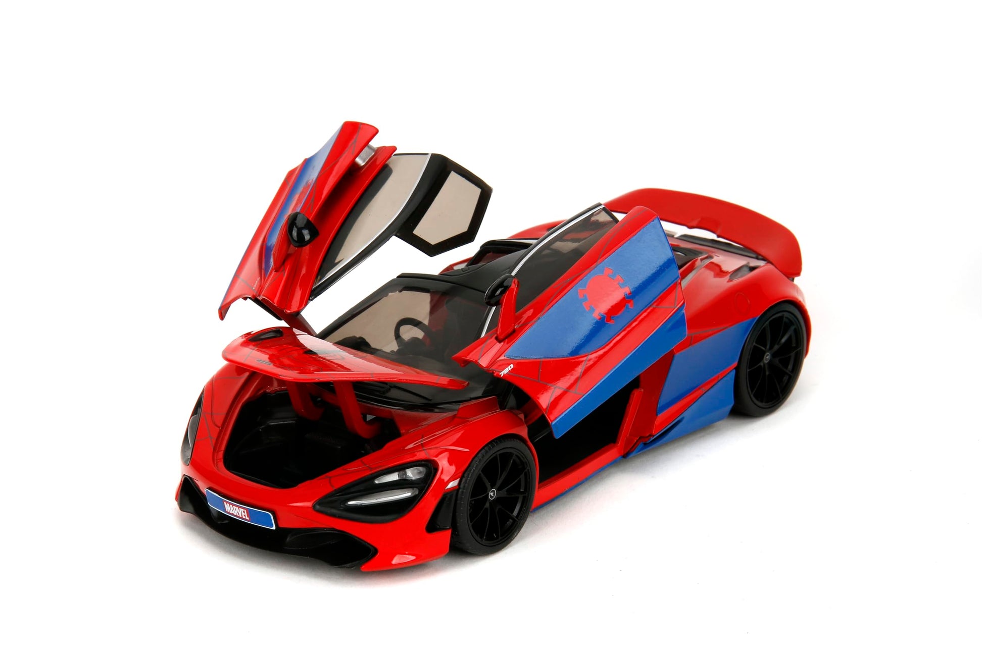 Jada Marvel Spider-Man 1:24 McLaren 720S Die-Cast Car & 2.75" Miles Morales Figure, Toys for Kids and Adults