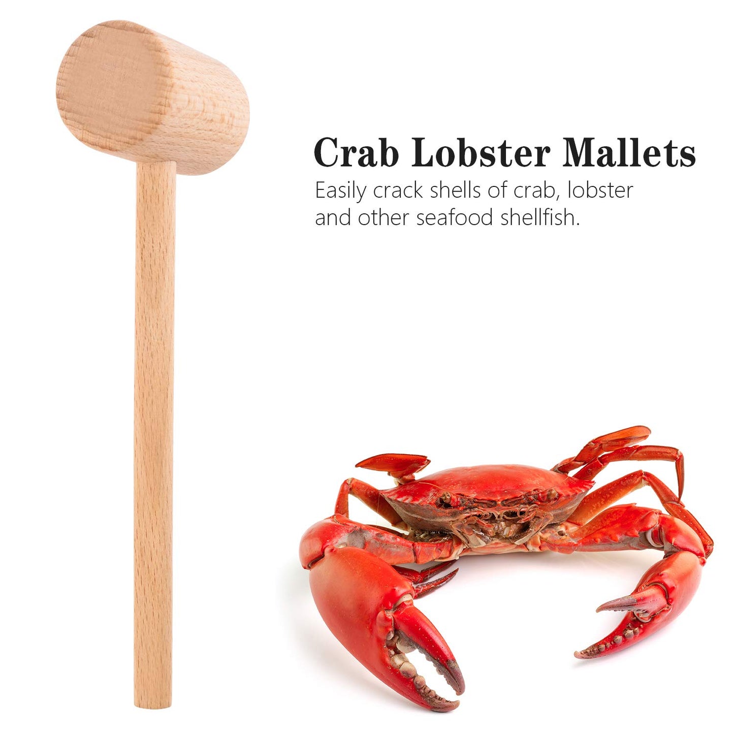 ZAUGONTW Wooden Crab Mallet for Chocolate, Mini Wooden Hammer Multi-Purpose for Kids Toys Crab Lobster Mallets?1Pcs