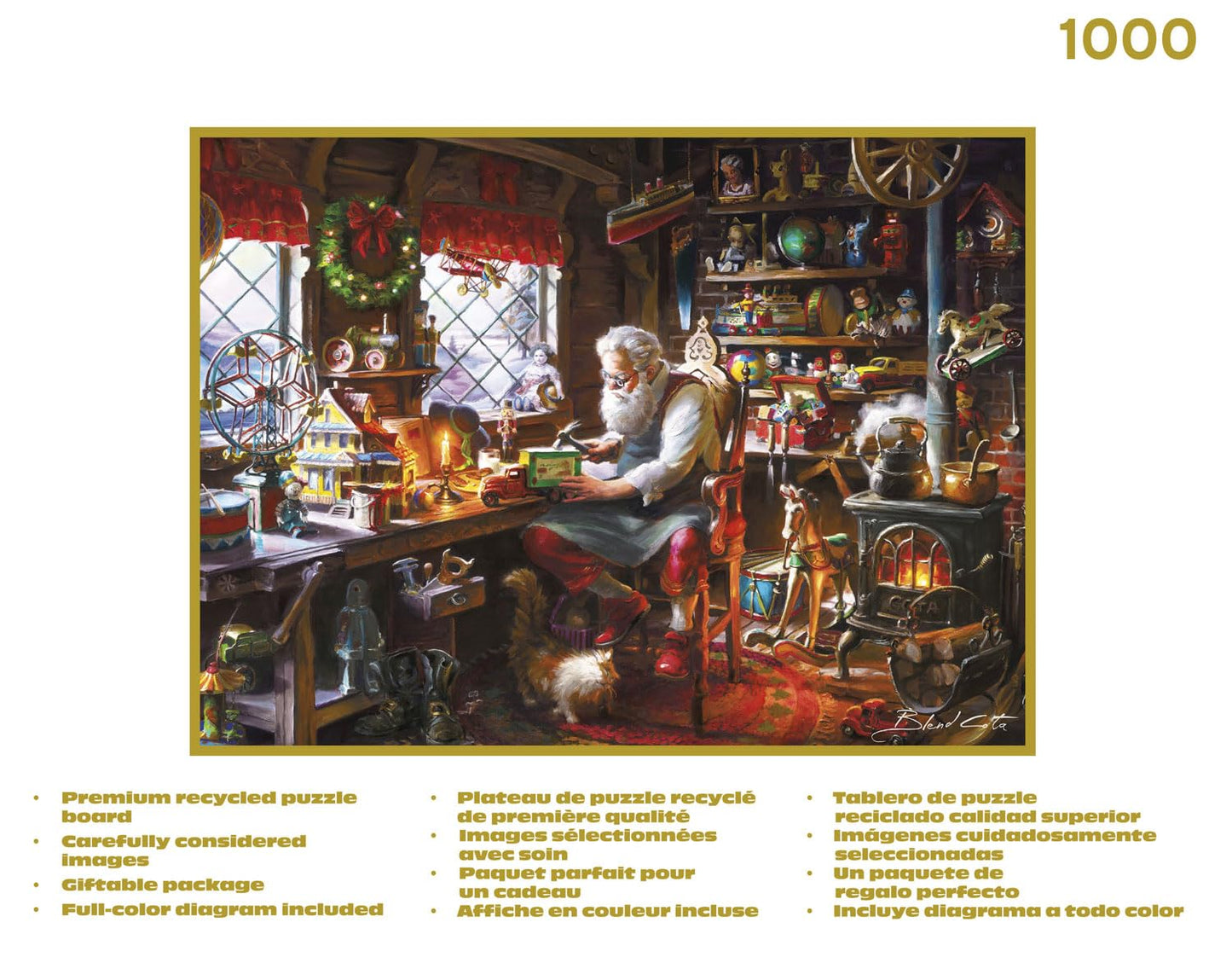Buffalo Games - Santa in His Workshop - 1000 Piece Jigsaw Puzzle for Adults