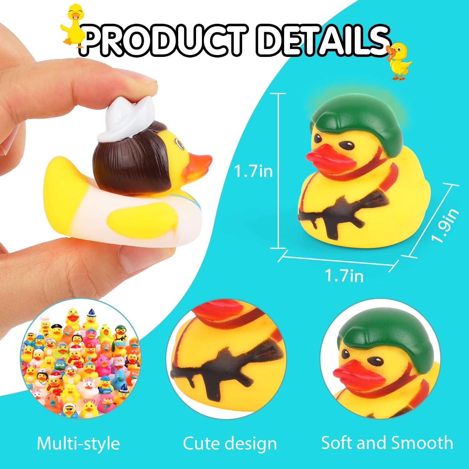 Umbresen Rubber Ducks Bath Toy in Bulk, Assortment Jeep Ducks for Jeep Ducking, Pool Rubber Ducky Floater Bathtub Toys Party Favors Birthday Gifts