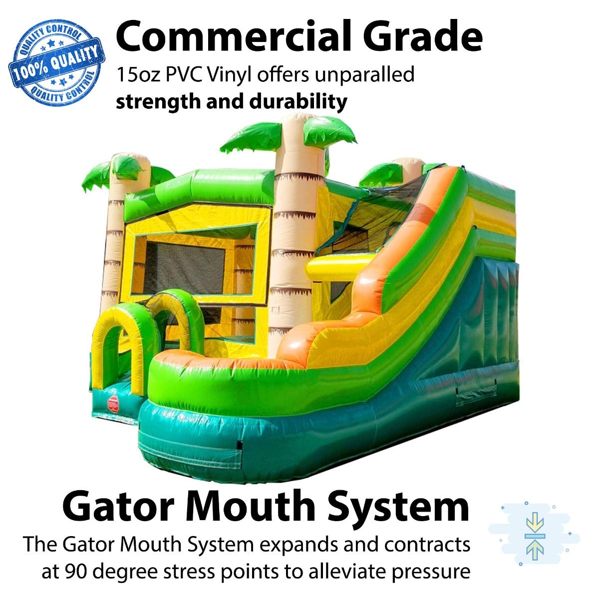 TentandTable Modular Inflatable Bounce House with Water Slide, Tropical