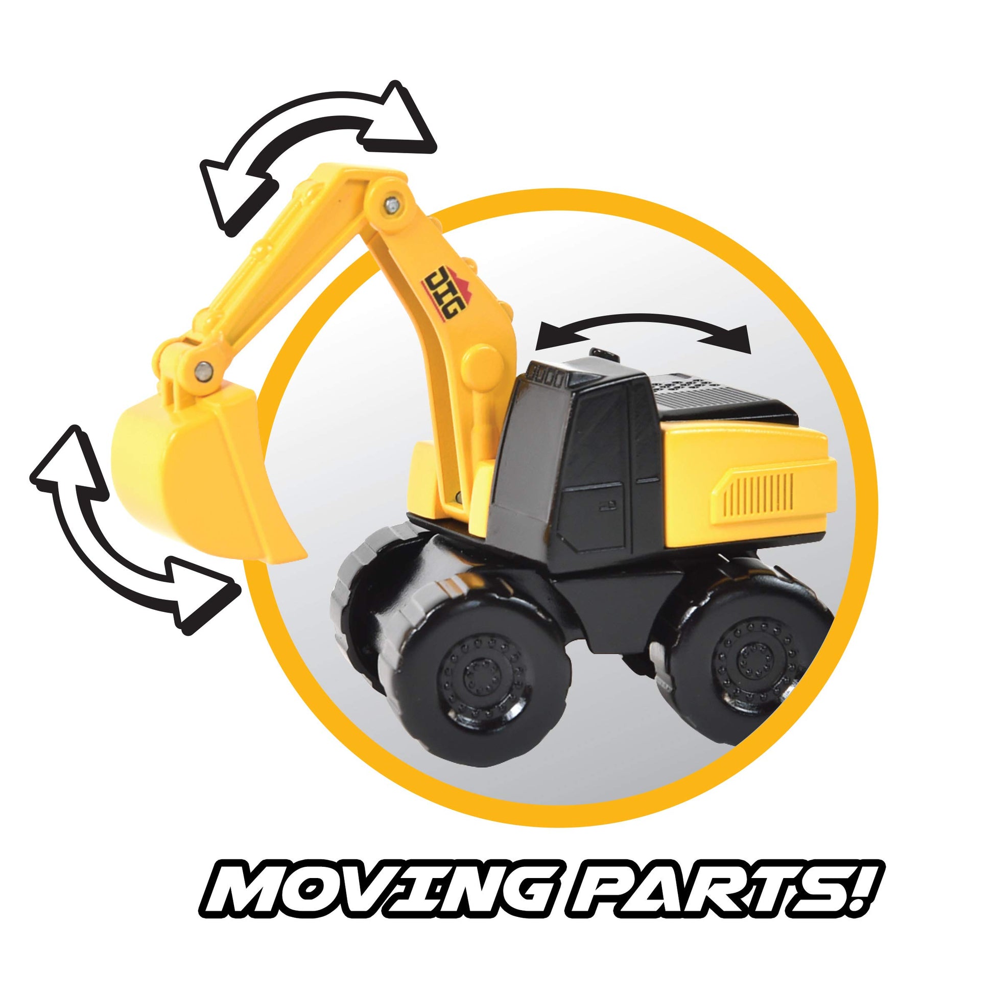 Micro Mini Construction Vehicles - Set of 5 Toy Cars and Trucks for Kids | Sensory Bin for Boys | Excavator Bulldozer Dump Truck Cement Mixer | Free