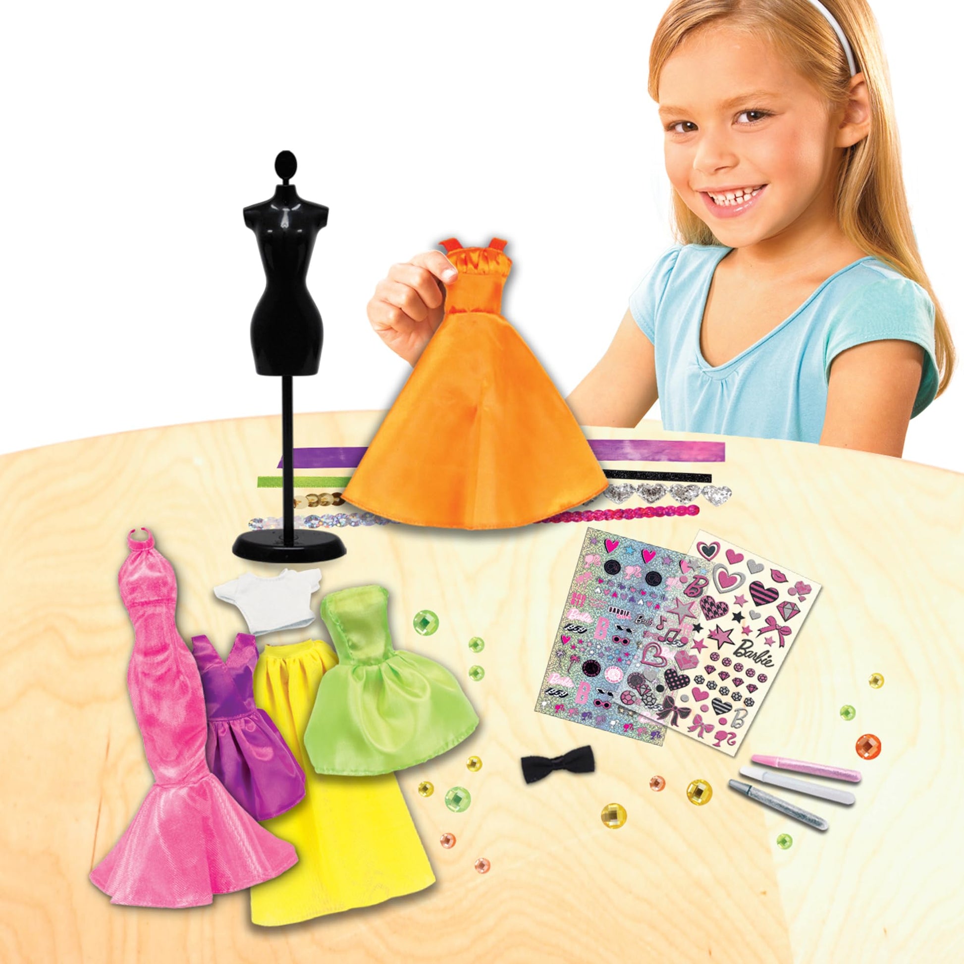 Barbie Be a Fashion Designer Doll Dress Up Kit, 5 Outfits