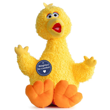 Jay Franco Weighted Sesame Street Plush Pillow Buddy - 2.5 lbs Soft Plushie Stuffed Pillow, 22 Inches, Yellow - Big Bird