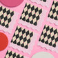 xo, Fetti Checkered Circus Paper Napkins, Wavy Fringe Border - 3-ply, 24 pcs | Carnival Birthday Decorations, Magician Tableware, Kids Party Setting