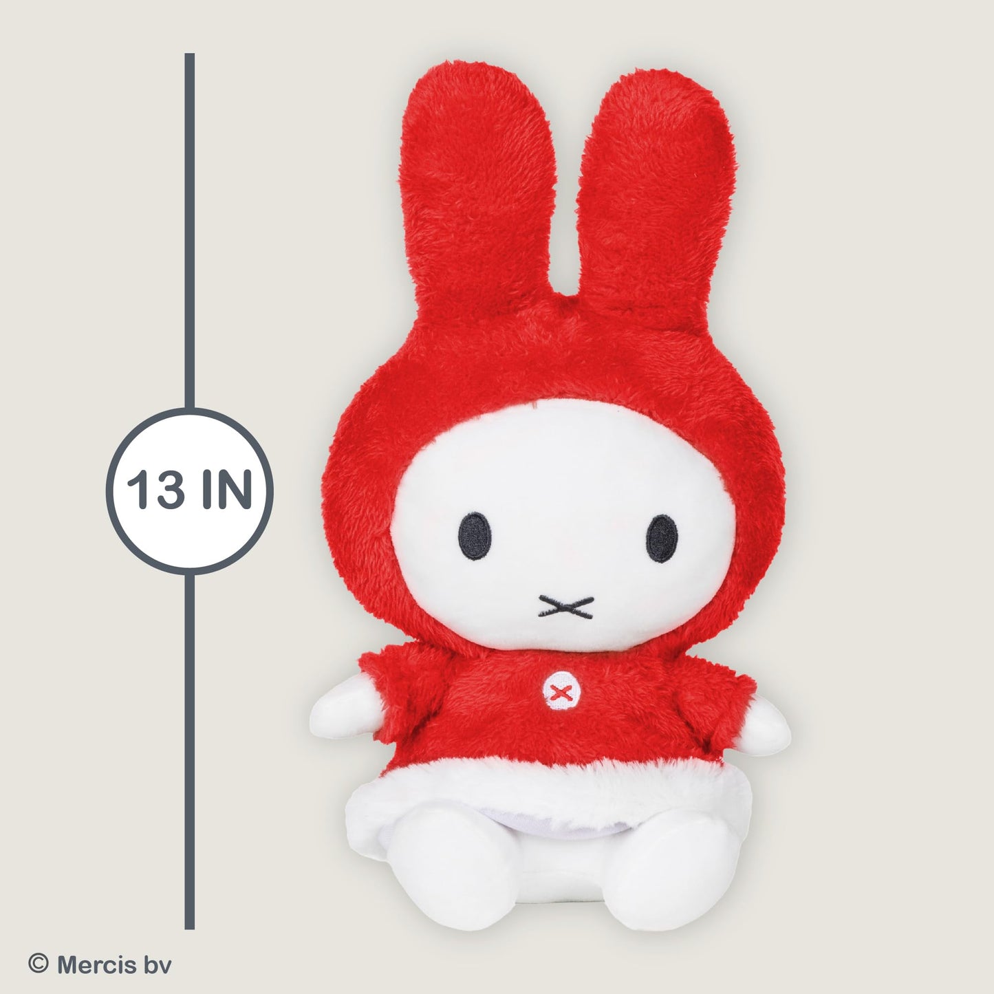 Kids Preferred Miffy Winter Plush Toy, Sitting Dutch Bunny by Dick Bruna, Soft Stuffed Animal Plushie for Girls & Boys - 13 Inches