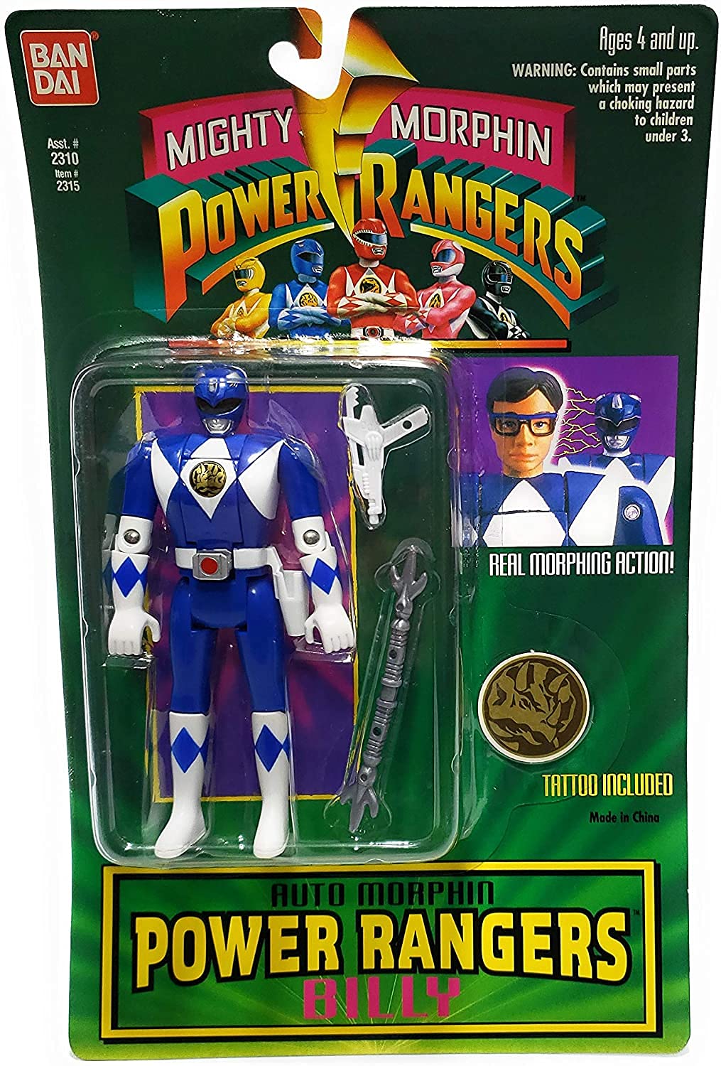 Power Rangers Auto Mighty Morphin Billy Action Figure