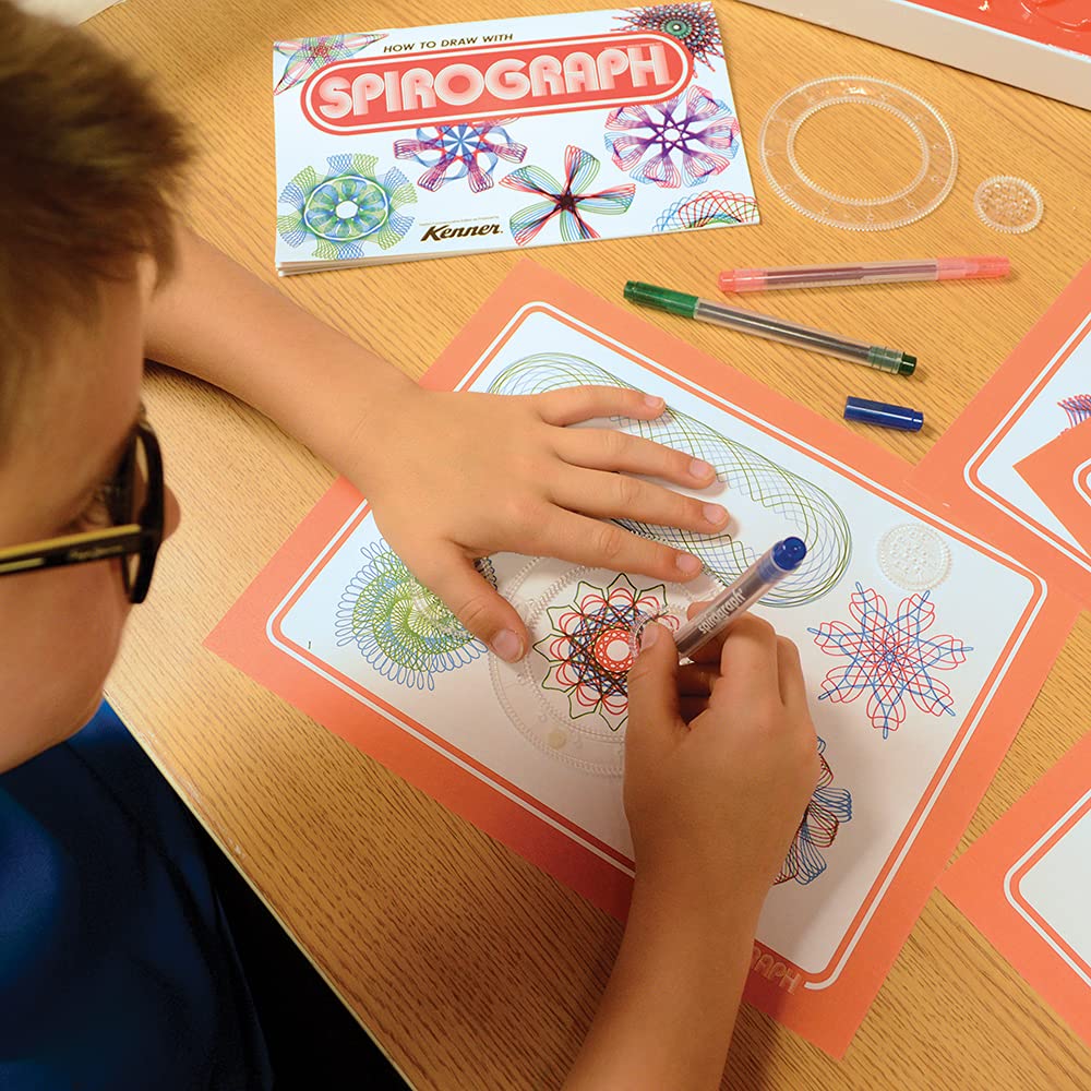 Spirograph Retro Deluxe Set - Arts and Crafts, Kids Toys, Art Supplies, Craft Supplies, Drawing Kit, Spiral Art, Reproduction of Classic Gear Design