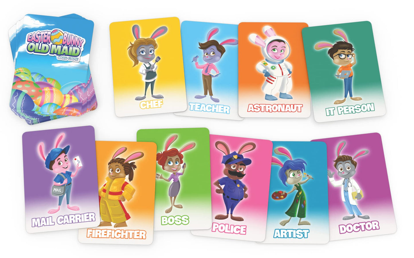 Arizona GameCo Easter Bunny Old Maid Card Game for Kids Ages 4-8, Kids Card Game, Family Card Game, Easter Basket Stuffer, Easter Gift for Boys
