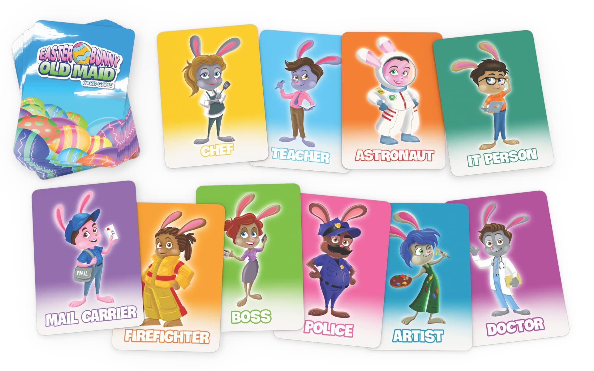 Arizona GameCo Easter Bunny Old Maid Card Game for Kids Ages 4-8, Kids Card Game, Family Card Game, Easter Basket Stuffer, Easter Gift for Boys