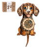 3D Wooden Puzzles for Adults, Dachshund Clock with Pendulum Model Kit, 3D Puzzles for Adults Room Home Decor DIY Wall Clock Kit, Holiday Birthday