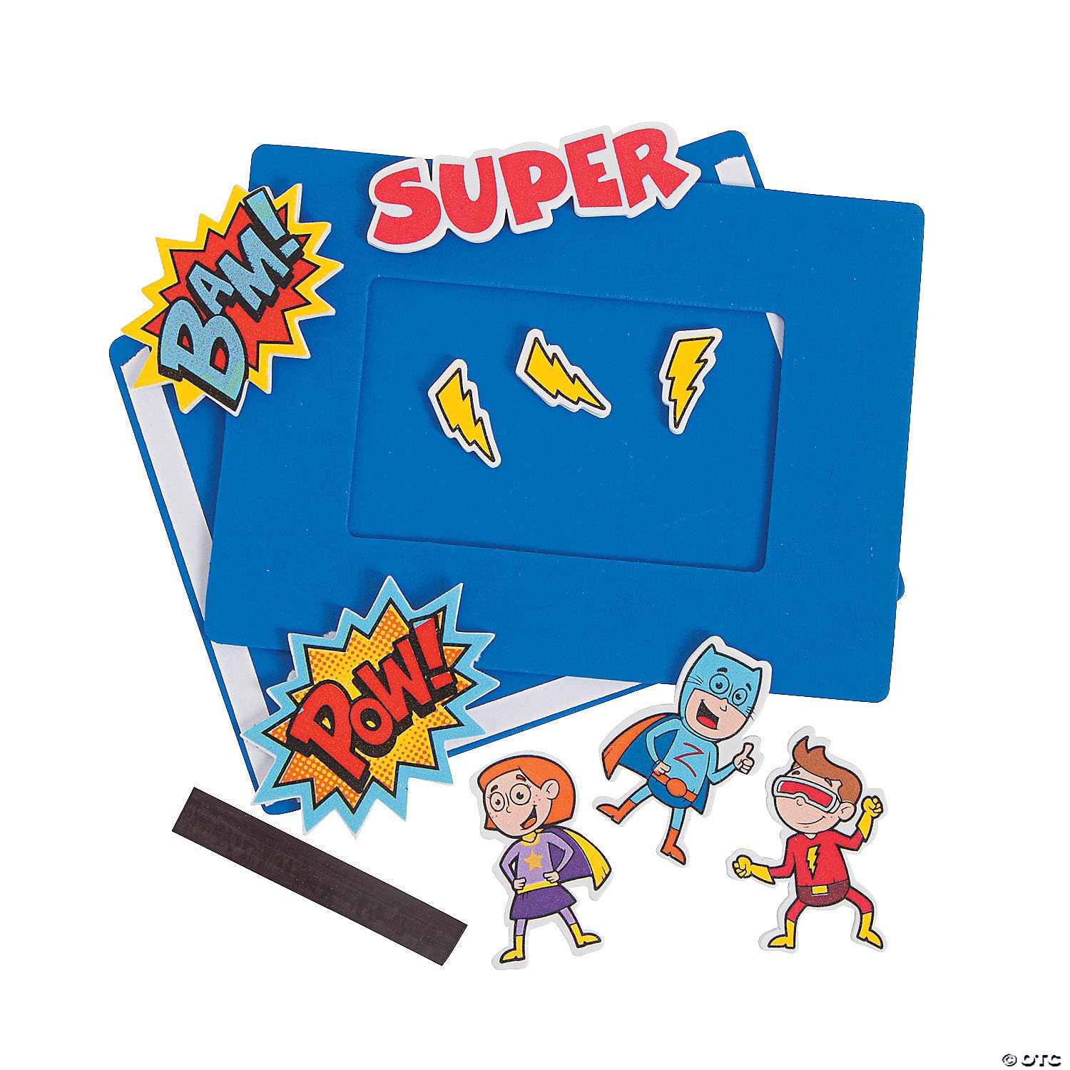 Fun Express Superhero Picture Frame Craft Kits - Makes 12, Each is 5 x 7 Photo Frame - DIY Crafts for Kids, Party and Home Activities - VBS Vacation
