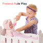 ROBUD Wooden Baby Doll Crib, Baby Doll Bed Toys, Fits Up to 18 Inch Doll Accessories, White
