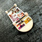 Noahwood Wooden Fingerboard Complete (Noah Team Deck 34mm, Prince ii Trucks 34mm Silvery +noahwood White Crown Wheels ii) (Happy Birthday I)