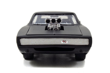 Jada Toys Furious 7 1970 Dodge Charger - 1:24 Scale Die-cast Vehicle - Opening Doors, Hood, Trunk - Rubber Tires - Ages 8+ - Glossy Black