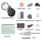 GeLaozee Mineral ID Kit - 13 Pieces - Includes Dropper Bottle, Streak Plate, Glass Plate, Magnet, Nail, Copper Sheet, Retractable Hand Lens, Rock