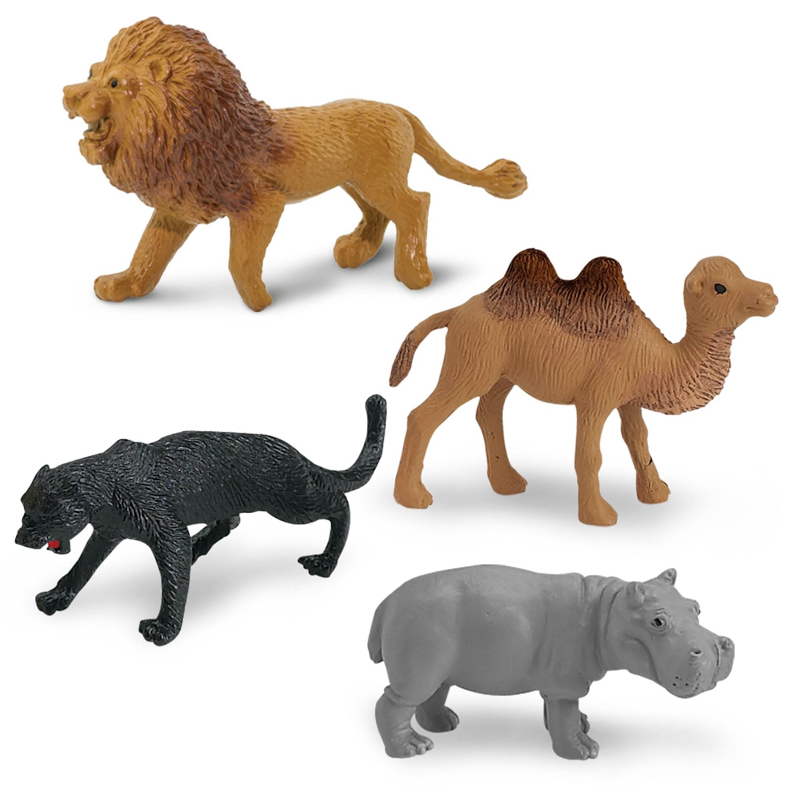 Safari Ltd. Wild TOOB - 12 Mini Figurines: Giraffe, Bear, Tiger, Camel, Lion, Crocodile, Gorilla, Hippo, Rhino, Zebra, Panther, Elephant - Educational