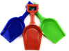 Matty's Toy Stop 17" Kids Sand Scoop Plastic Shovels for Sand & Beach (Red, Blue & Green) Complete Gift Set Bundle - 3 Pack