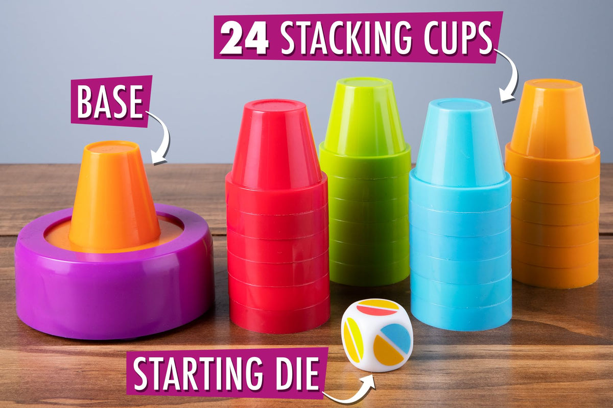 Slam Cup, Speed and Color Matching Cups Kids and Family Game by Blue Orange Games for 2 to 4 Players. Recommended for ages 6 & up