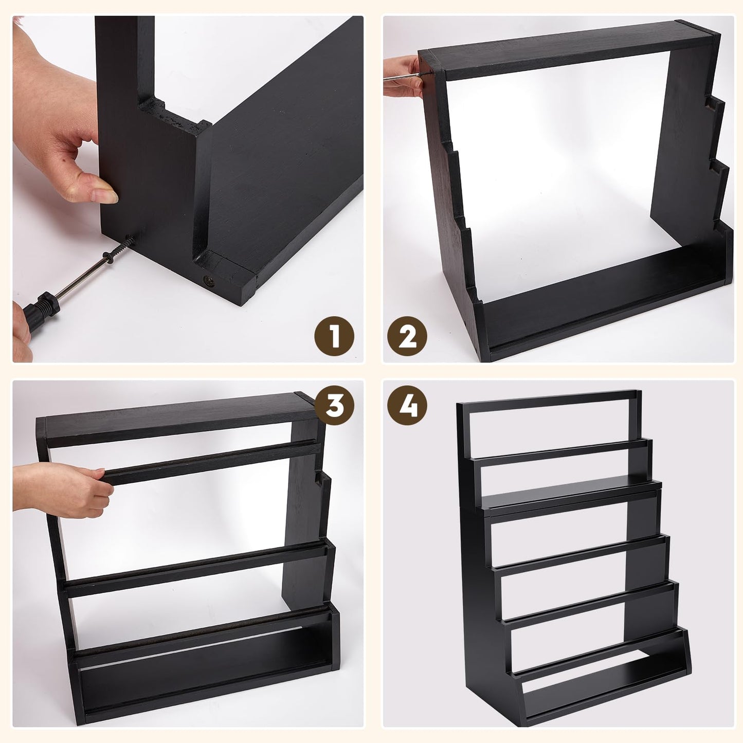 EAMC XHXX 6-Tier Trading Card Display Stand with Top Storage?Wood Detachable Card Display Stand?High Capacity Graded Card Display for Soprts Card