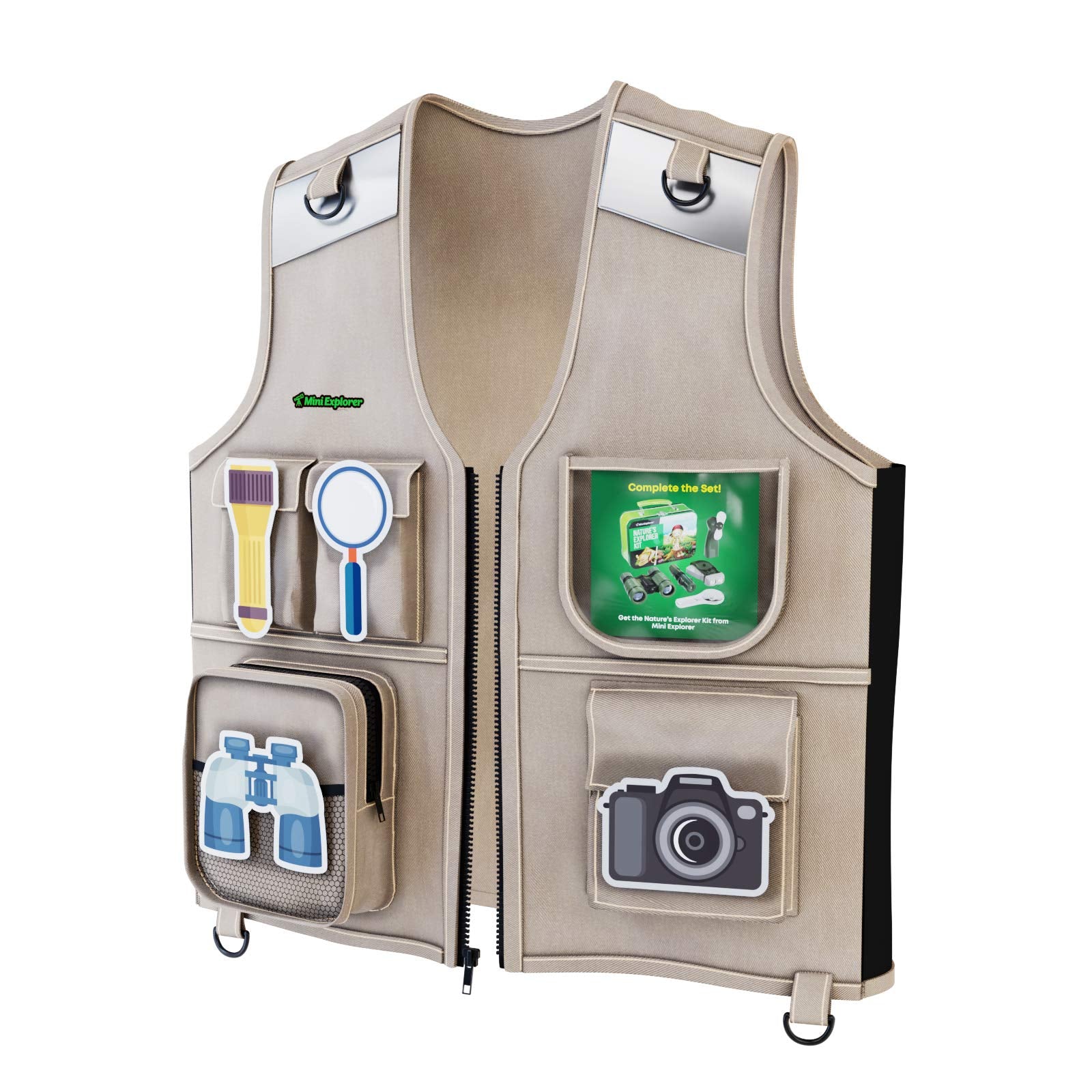 Kids Explorer Vest and Hat Costume - Backyard Safari Cargo Vest Kid Outdoor Activity - Gifts for Young Kids, Boys and Girls Ages 3-6