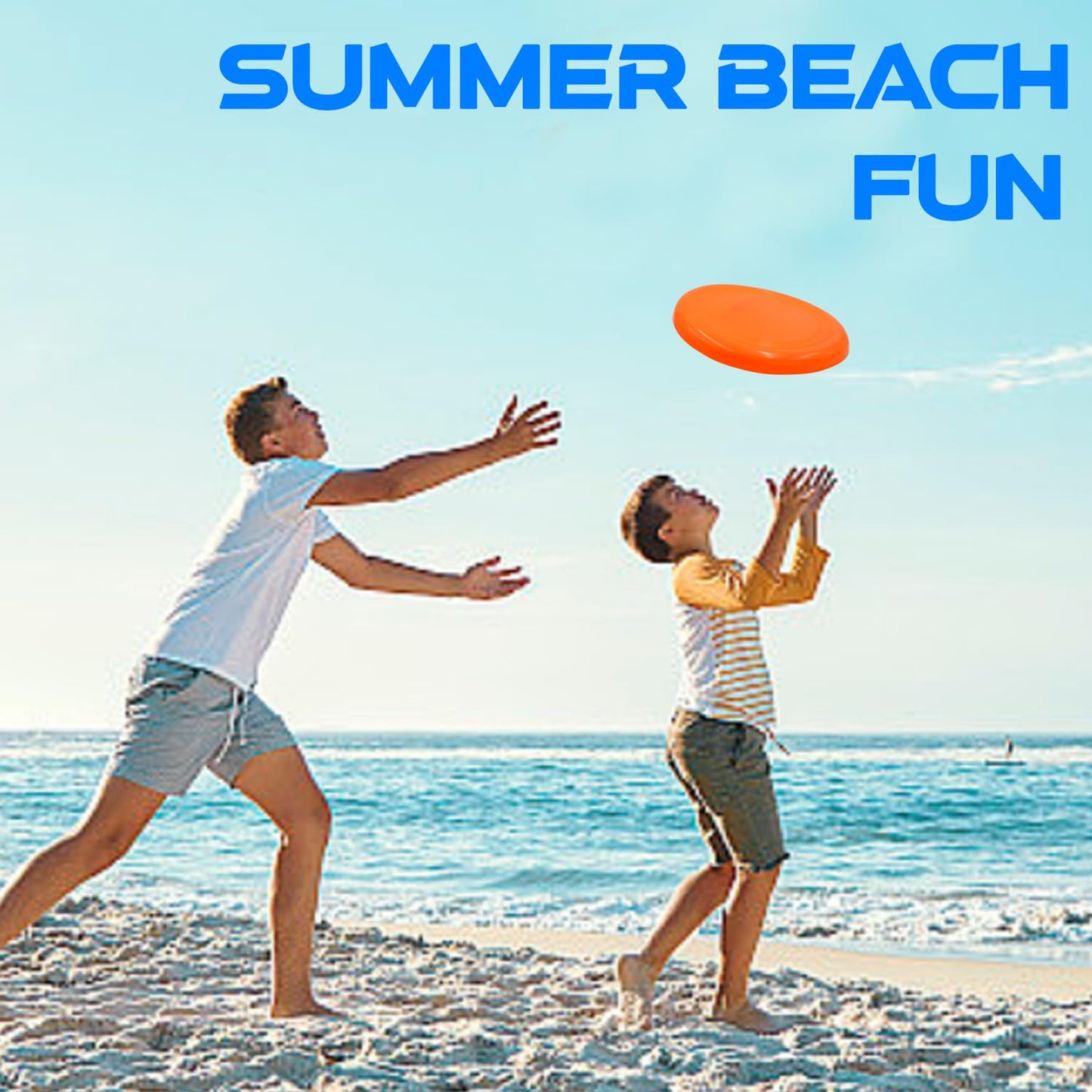 Anzmtosn 8 Inch Sport Flying Disc, Beach Sand Sport Ring Toys, Large Beach Flying Ring Toy Sets Kit for Pool Playground Toy Gift Set Bundle for Kids