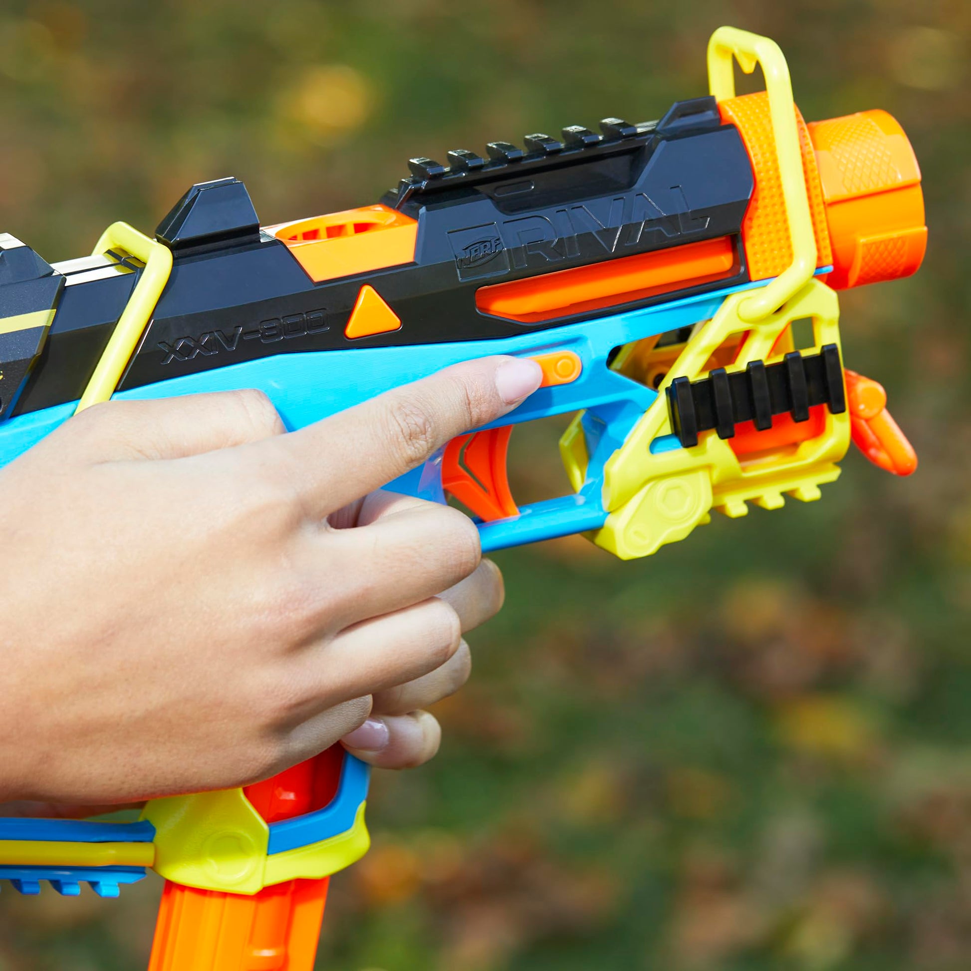 Nerf Rival Mirage XXIV-800 Blaster, 10 Nerf Rival Accu-Rounds, 2 Ways to Load, 8 Round Removable Magazine, Pump Action Priming, Gifts for Teens