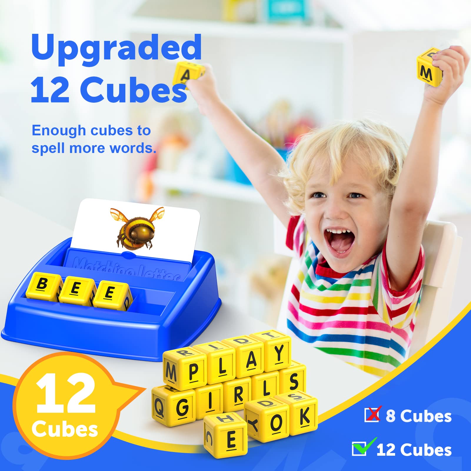 Learning Games for Kids Ages 3-8, Matching Letter Game for Kids Toys Ages 3-8 Educational Toys for 3-8 Year Olds Boys Girls Birthday Party Easter