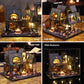 Yuzhen DIY Miniature Dollhouse with Furniture and LED Lights, Wooden Dollhouse Includes Dustcover and Music Movement