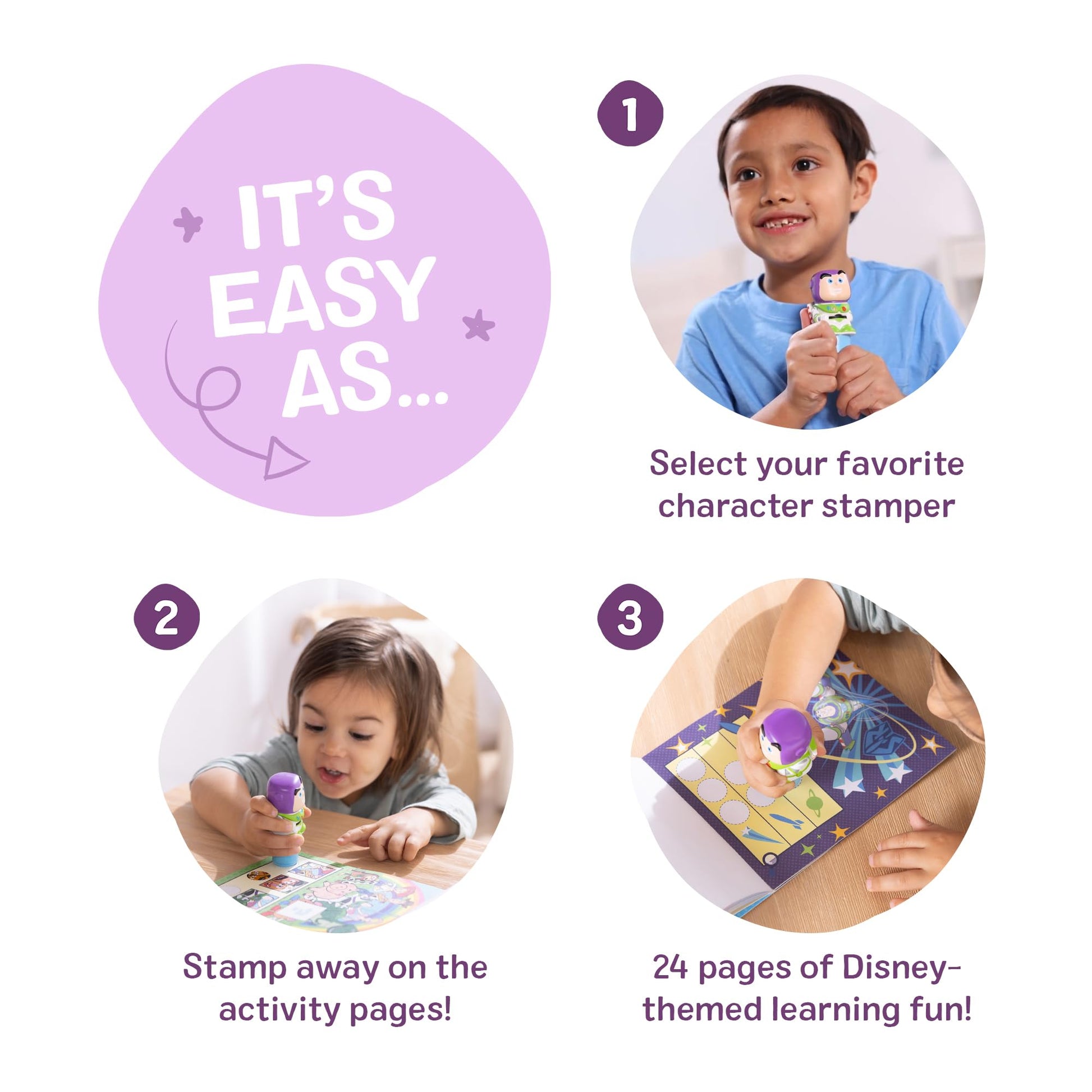 Melissa & Doug Sticker Wow!™ Disney Buzz Lightyear Bundle: 24-Page Activity Book, Refillable Sticker Stamper, Mini Pad, 500 Stickers, Arts and Crafts