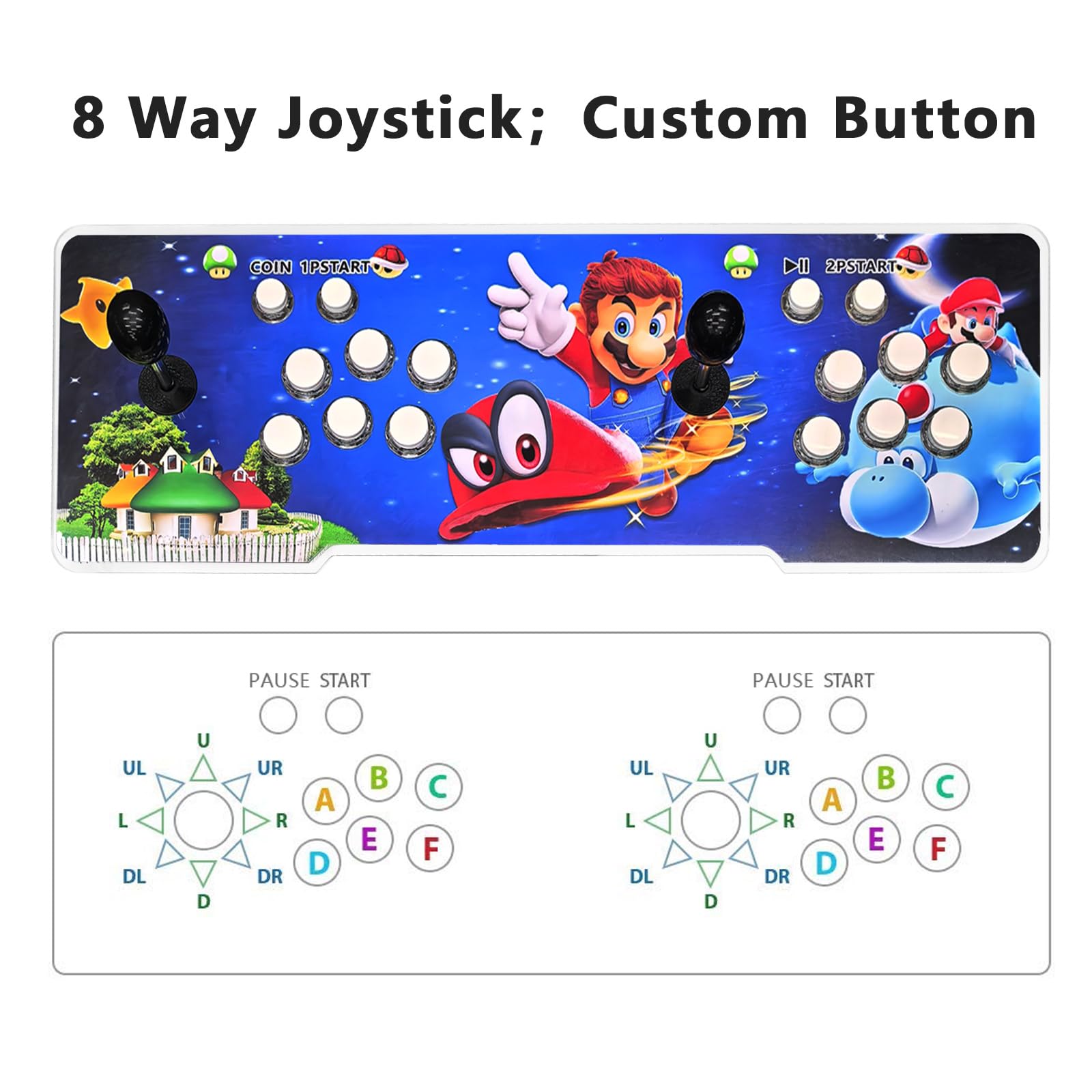 FVBADE [32000 Games in 1] 78S Pandora Box Arcade Game Console for PC & Projector & TV ,3D Games 1-4 Players Double Joystick Favorite List Game
