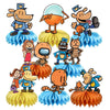 8Pcs Dog Cartoon Man Honeycomb Table Centerpiece Dog Birthday Party Supplies Table Decorations for Kids Party Decorations