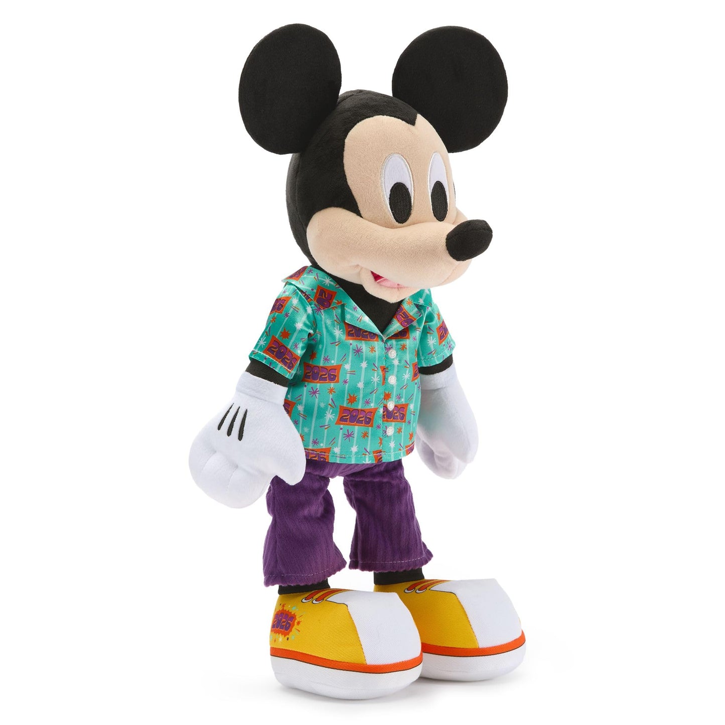 Disney Store Official Mickey Mouse 2026 Plush - Mickey Mouse Stuffed Animal in 2026 Tourist Outfit - Disney Plush with Satin Logo Shirt, Corduroy