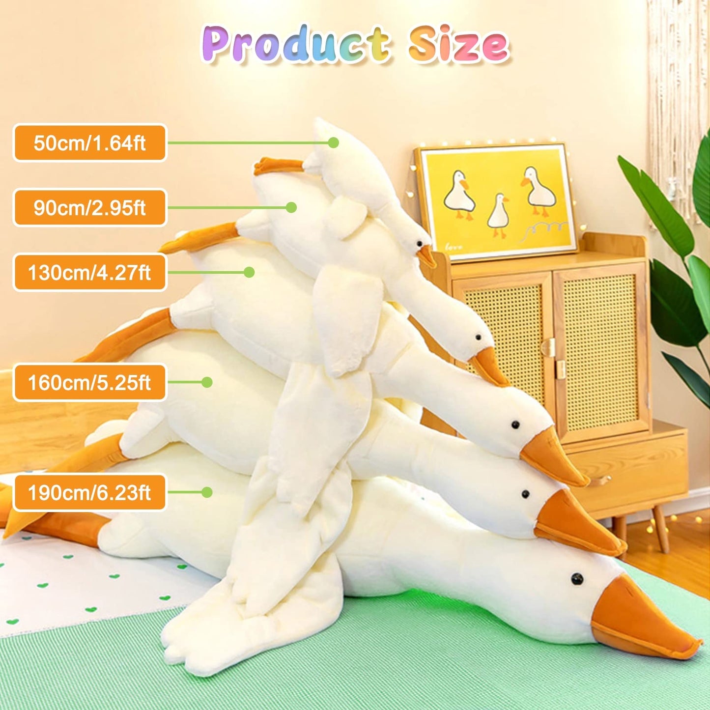 CottonStar Goose Stuffed Animal 20 Inch Plush Toy, 1.4 lbs Cute Duck Stuffed Animal, Plush Soft Plushies Pillow Doll Toys, Gift for Anxiety Kids