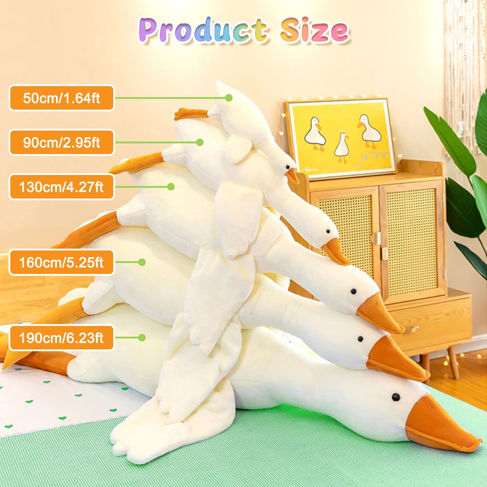 CottonStar Goose Stuffed Animal 20 Inch Plush Toy, 1.4 lbs Cute Duck Stuffed Animal, Plush Soft Plushies Pillow Doll Toys, Gift for Anxiety Kids