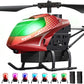 SYMA RC Helicopter for Kids, 7-Color LED Lights, 40 Min Flight Time, Red