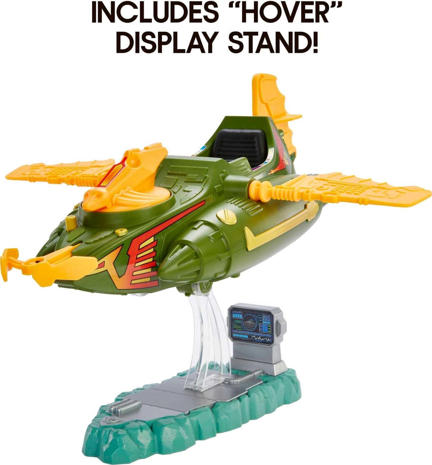 Masters of the Universe Origins Wind Raider Vehicle with Tow Hook, Retractable Cable & Display Stand for Motu Storytelling Play and Display, Gift