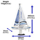 PLAYSTEAM Voyager 280 2.4GHz RC Motor Powered Sailboat in Blue - 17.5" Tall