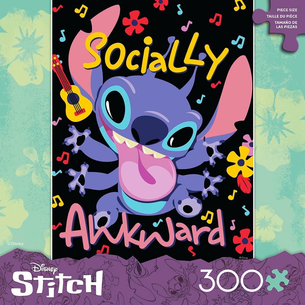 Ceaco - Disney Stitch Socially Awkward - 300 Large Piece Puzzle for Adults