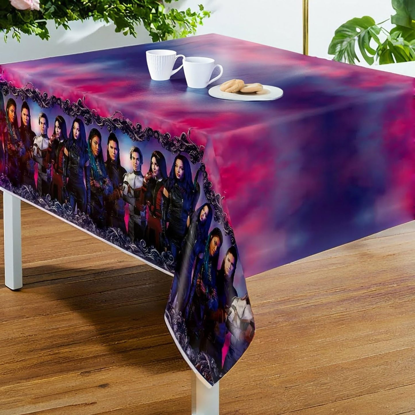 Disney Descendants 3 Rectangular Plastic Table Cover - 54" x 84" (1 Pc) - Multicolor & Easy-to-Clean Tablecover, Perfect for Themed Celebrations
