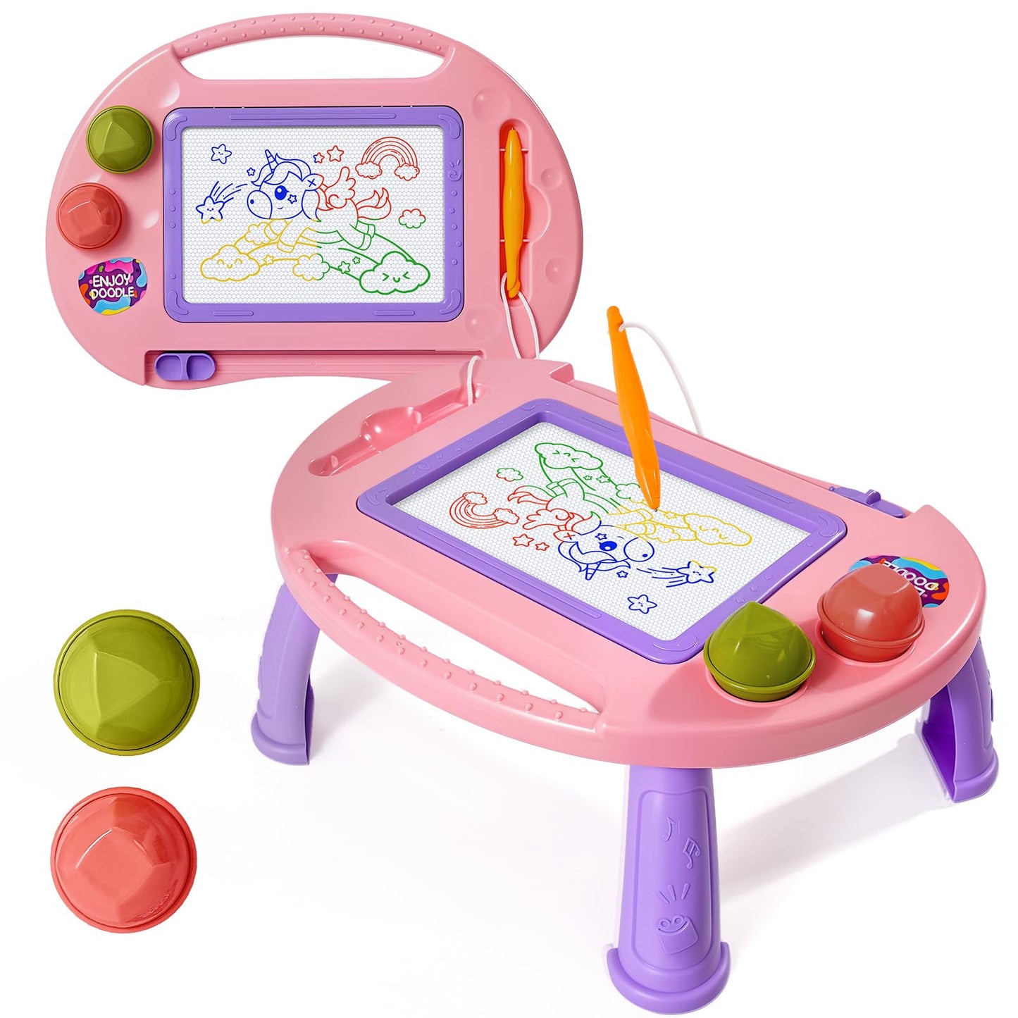 HVETO Magnetic Drawing Board, Toddler Girl Toys for 1-2 Year Old, Doodle Board Pad Learning and Educational Kids Toys for 1 2 3 Year Old Baby Girl