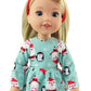 Santa and Penguin Christmas Nightgown for 14-Inch Dolls | Premium Quality & Trendy Design | Dolls Clothes